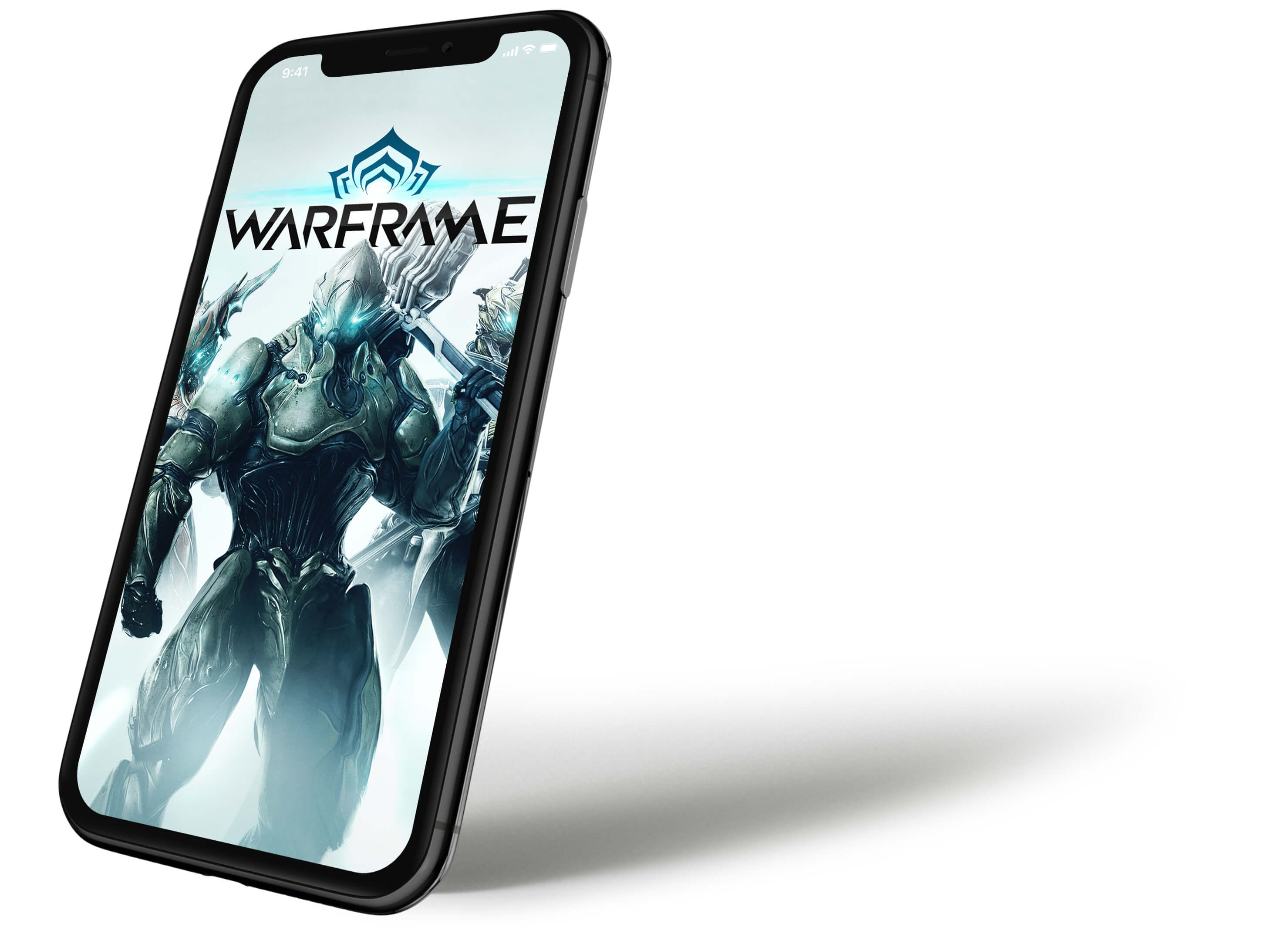 3D Phone with Warframe companion app on screen